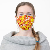 CANDY CORN HALLOWEEN ADULT CLOTH FACE MASK (Worn)
