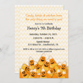 Candy Corn Halloween Birthday Party Invitation (Front/Back)