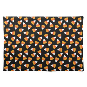 Candy Corn Halloween Black and Orange Cloth Placemat
