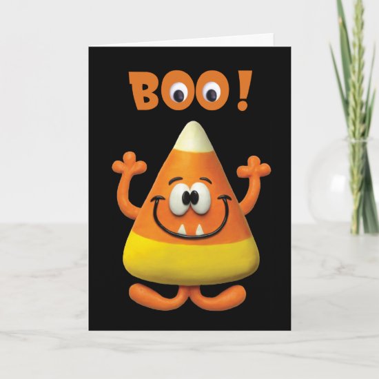 Candy Corn Halloween Boo Party Card