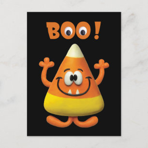 Candy Corn Halloween Boo Party Postcard