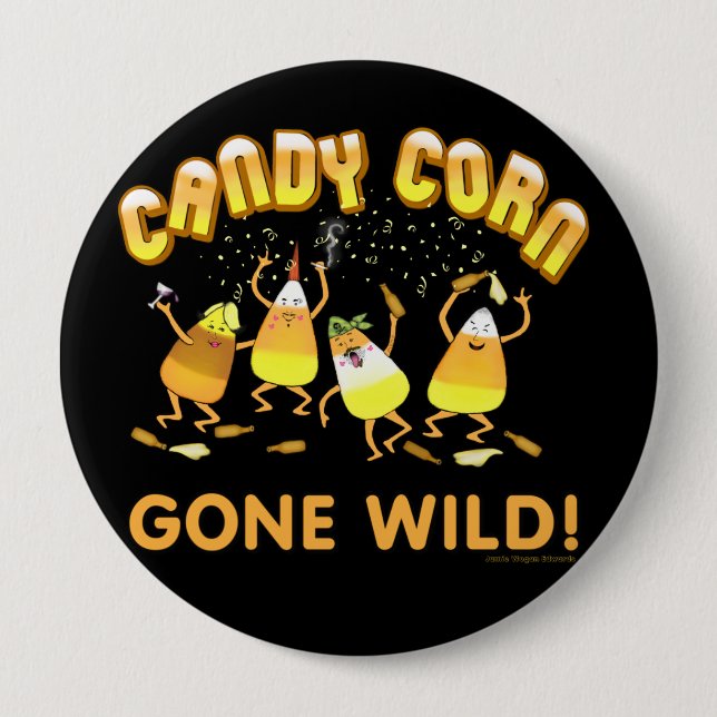 Candy Corn Halloween Button (Front)