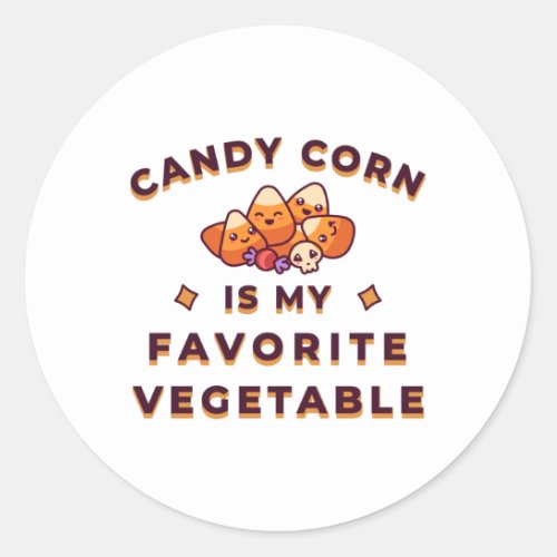 Candy Corn Halloween Classic Round Sticker