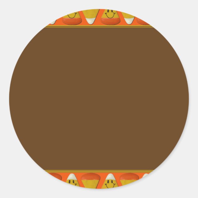 Candy Corn Halloween Classic Round Sticker (Front)
