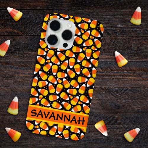 Candy Corn Halloween Custom Name iPhone 15 Pro Max Case