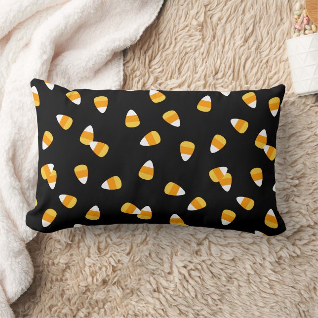 Candy Corn Halloween Decor Lumbar Pillow (Blanket)