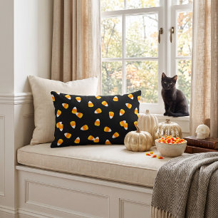 Candy Corn Halloween Decor Lumbar Pillow