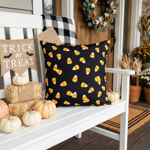 Candy Corn Halloween Decor Throw Pillow