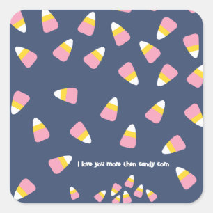 Candy corn Halloween Fall Sweets Custom Add Square Sticker