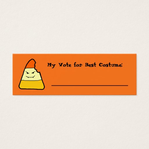 Customizable Candy Corn Halloween Games Voting Card Business Card Template