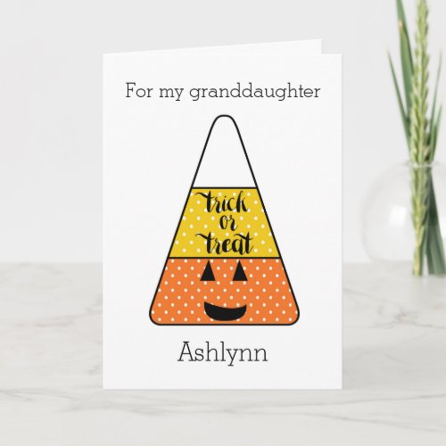 Candy Corn Halloween Granddaughter Card