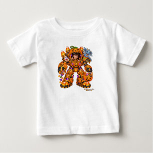 Candy Corn Halloween Mech Suit Boy Pumpkin Robot Baby T-Shirt