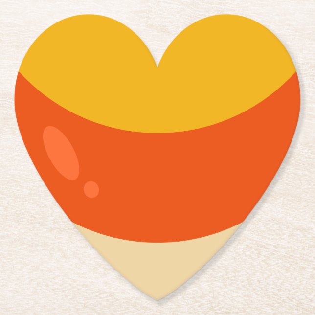 Candy Corn Halloween Paper Coaster (Front)