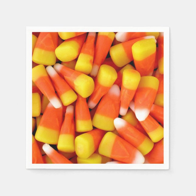 Candy Corn Halloween Paper Party Napkins (Front)