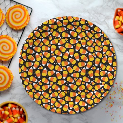 Candy Corn Halloween Paper Plates