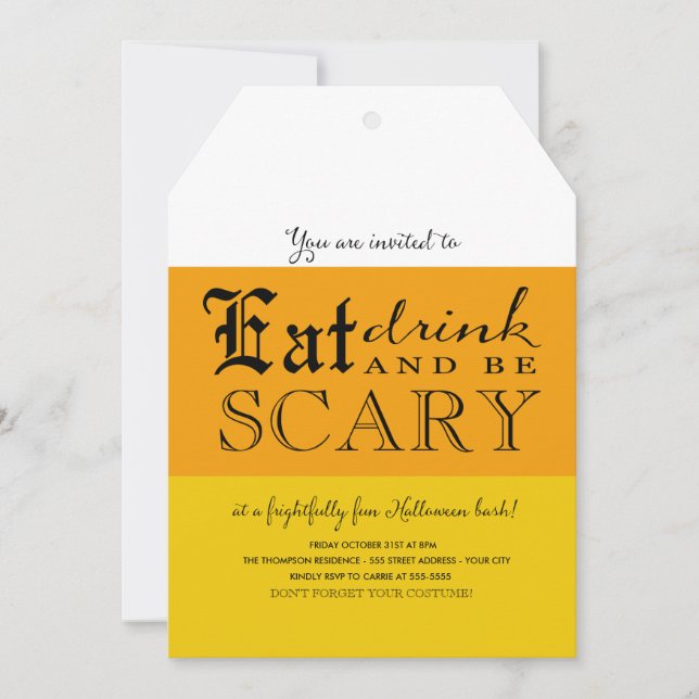 Candy Corn Halloween Party Invitation (Front)