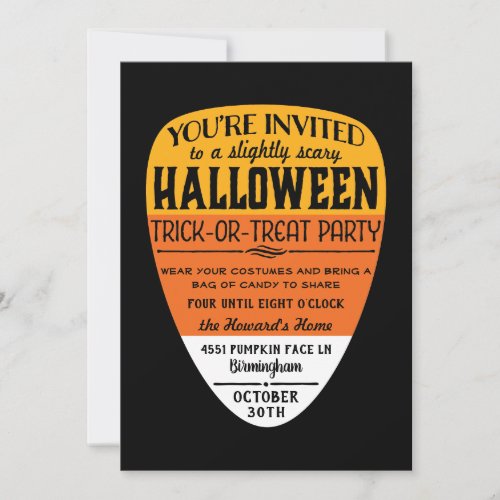 Candy Corn Halloween Party Invitation