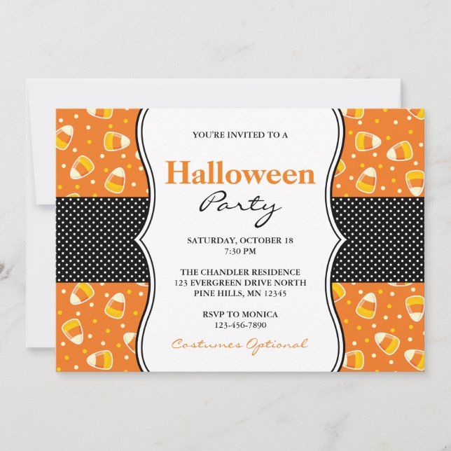 Candy Corn Halloween Party Invitations (Front)
