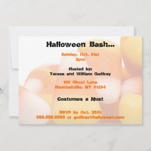 Candy Corn Halloween Party Invitations