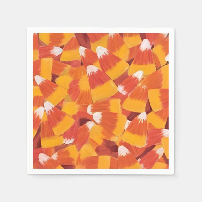 Candy Corn Halloween Party Napkins (Front)