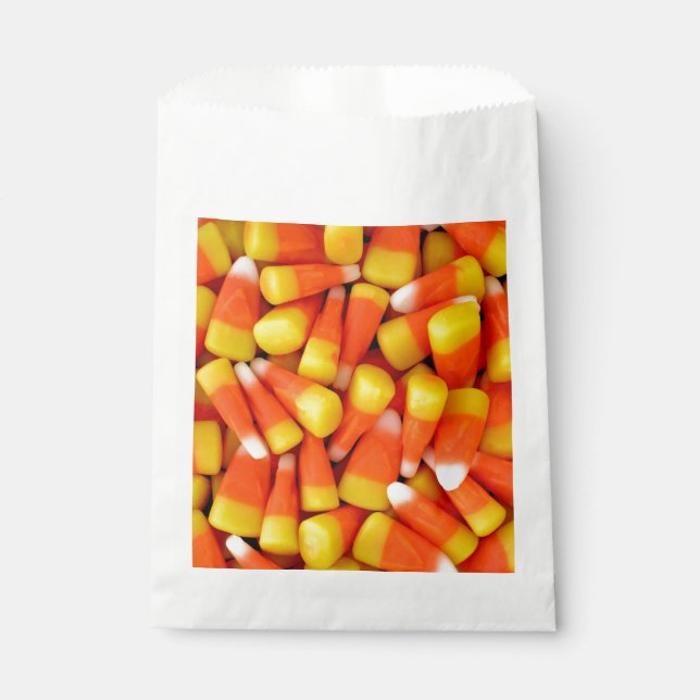 Candy Corn Halloween Party Paper Favor Bag (Front)