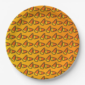 Candy Corn Halloween Party Paper Plates