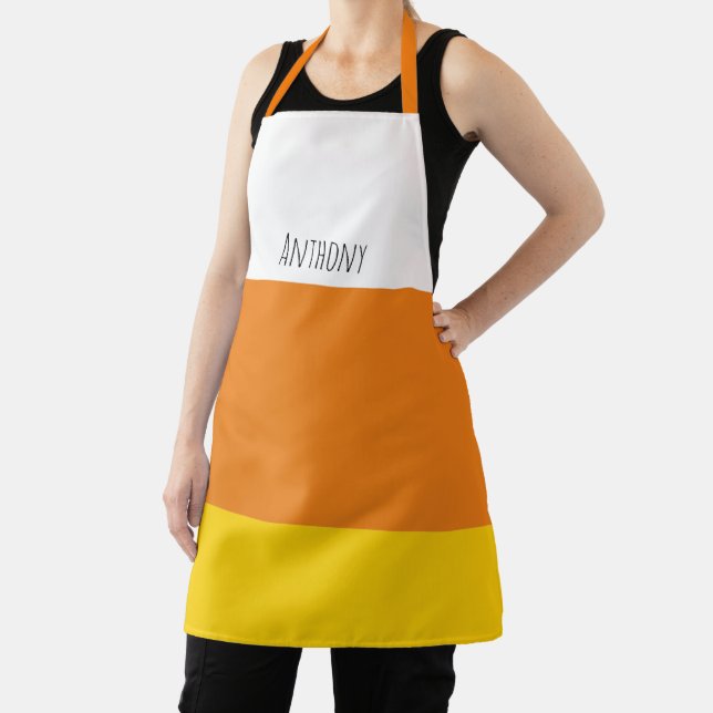 Candy Corn Halloween Personalized Apron (Insitu)
