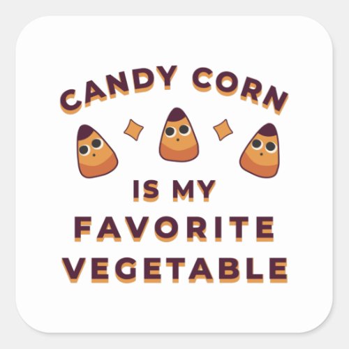 Candy Corn Halloween Square Sticker