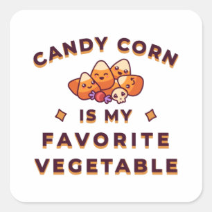 Candy Corn Halloween Square Sticker