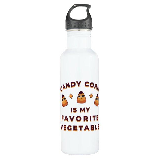 Candy Corn Halloween Stainless Steel Water Bottle (Front)