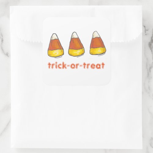 Candy Corn Halloween Trick_or_Treat Candies Square Sticker