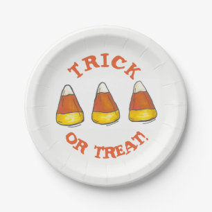 Candy Corn Halloween Trick or Treat Party Candies Paper Plates