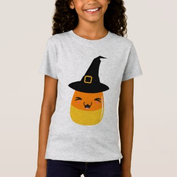 Candy Corn Halloween Witch T-shirt by MishMoshEmoji at Zazzle