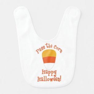 Candy Corn Happy Halloween Baby Bib
