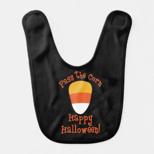 Candy Corn Happy Halloween Baby Bib
