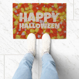 Candy Corn Happy Halloween Fiber Doormat
