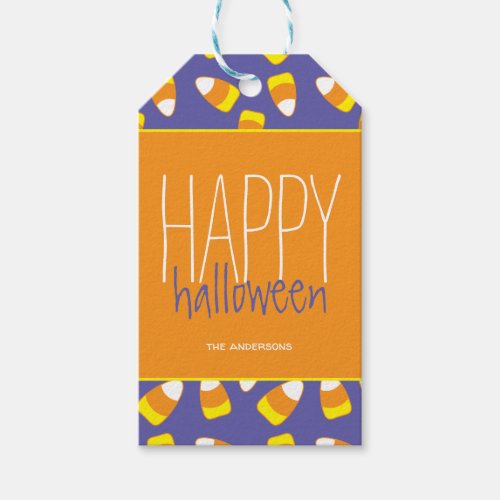 Candy Corn Happy Halloween Gift Tags
