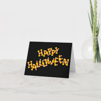 candy corn happy halloween greeting card