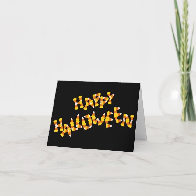 candy corn happy halloween greeting card (Front)