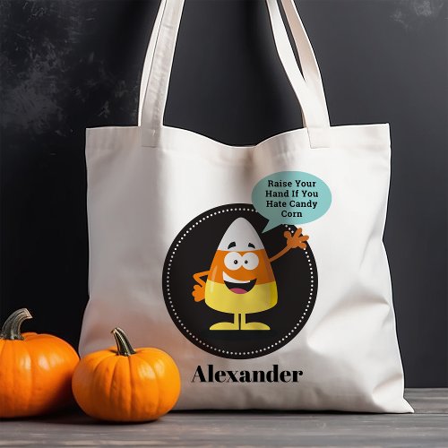 Candy Corn Hater Personalized Halloween Tote Bag