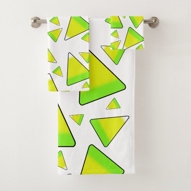 Candy Corn in Green & Yellow Bath Towel Set (Insitu)