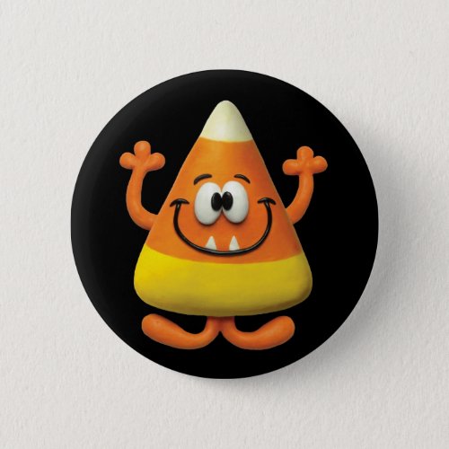 Candy Corn Monster Button