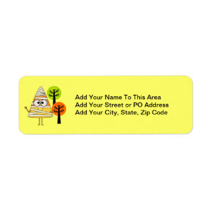 Candy Corn Mummy Halloween Label