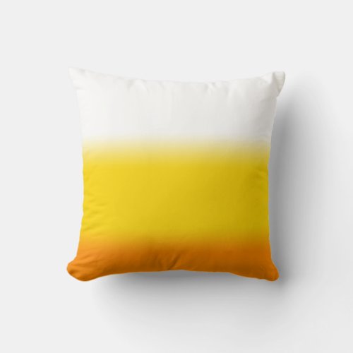 Candy Corn Ombre Halloween Throw Pillow