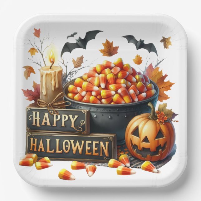 Candy Corn  Paper Plates (Front)