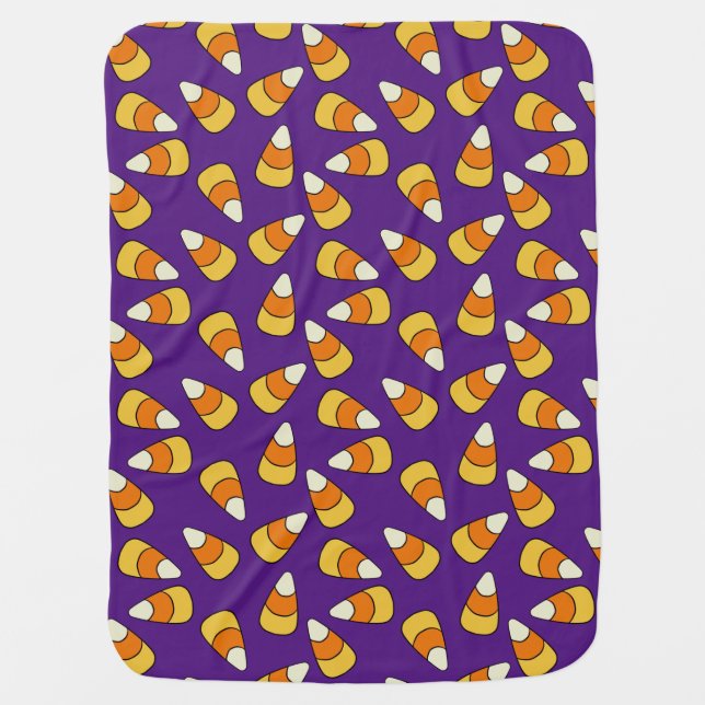 Candy Corn Pattern Baby Blanket (Front)