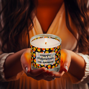 Candy Corn Pattern Halloween Custom Scented Candle