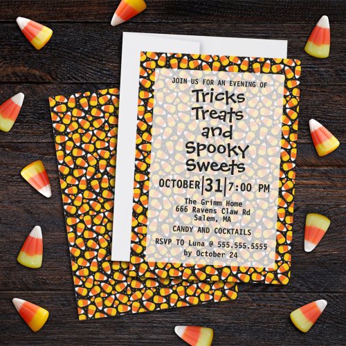 Candy Corn Pattern Halloween Party Invitation