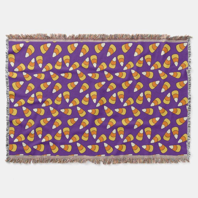 Candy Corn Pattern Throw Blanket (Front)
