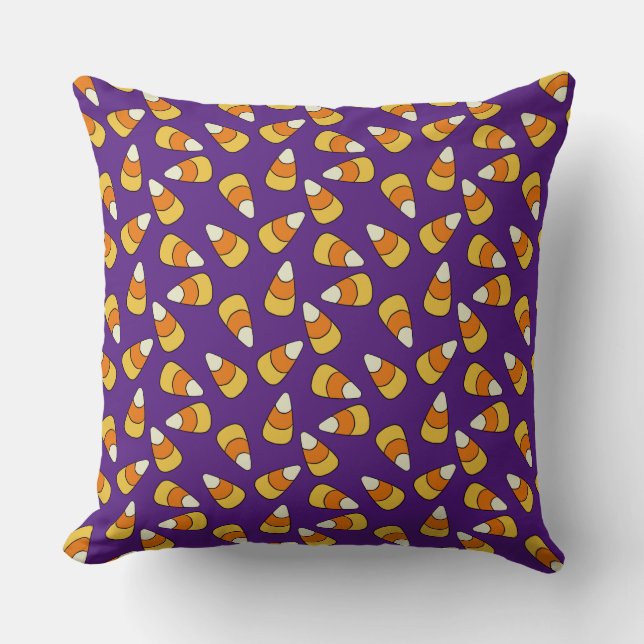 Candy Corn Pattern Throw Pillow (Front)